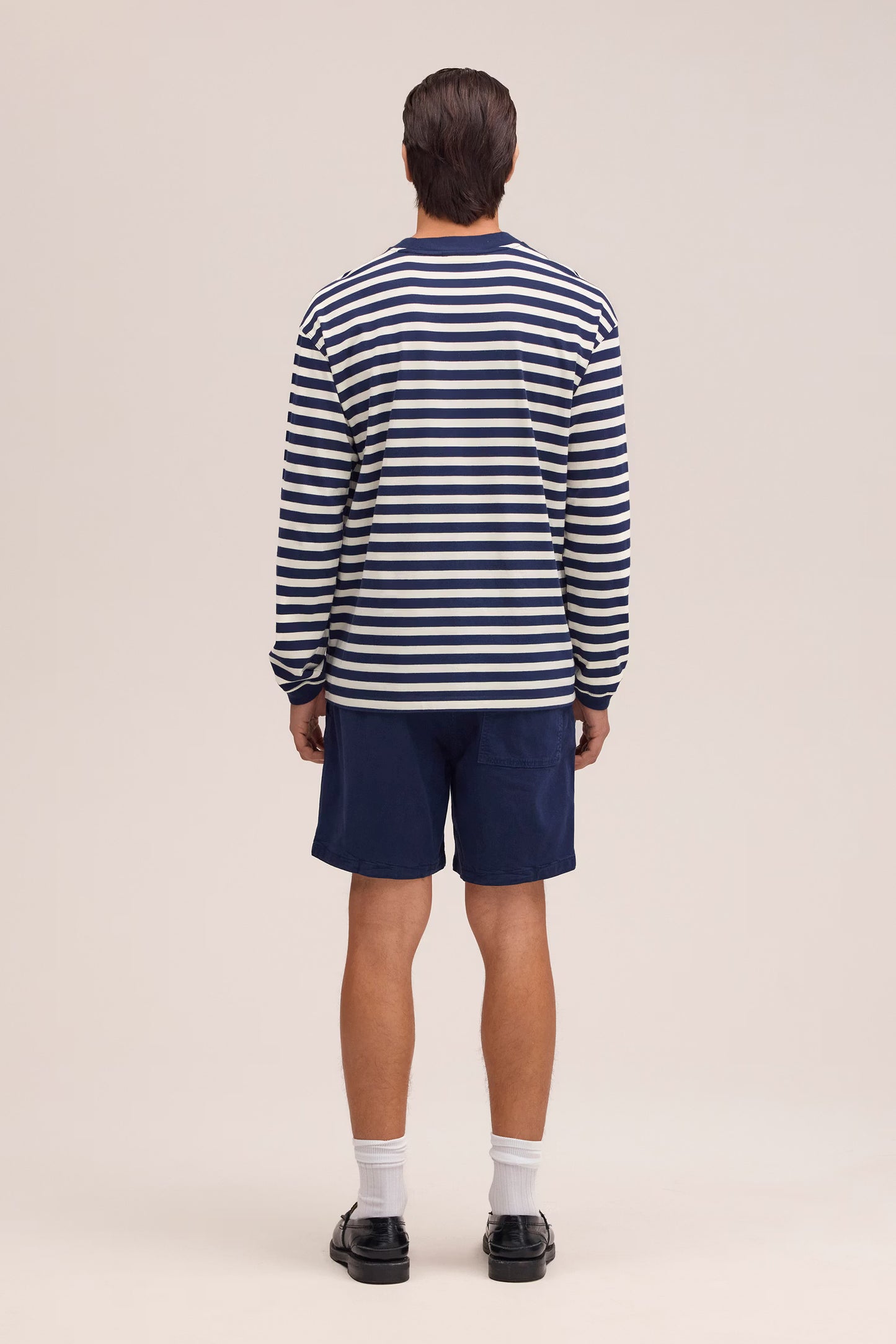 Lionel Long Staple Cotton Tee - Navy Stripe