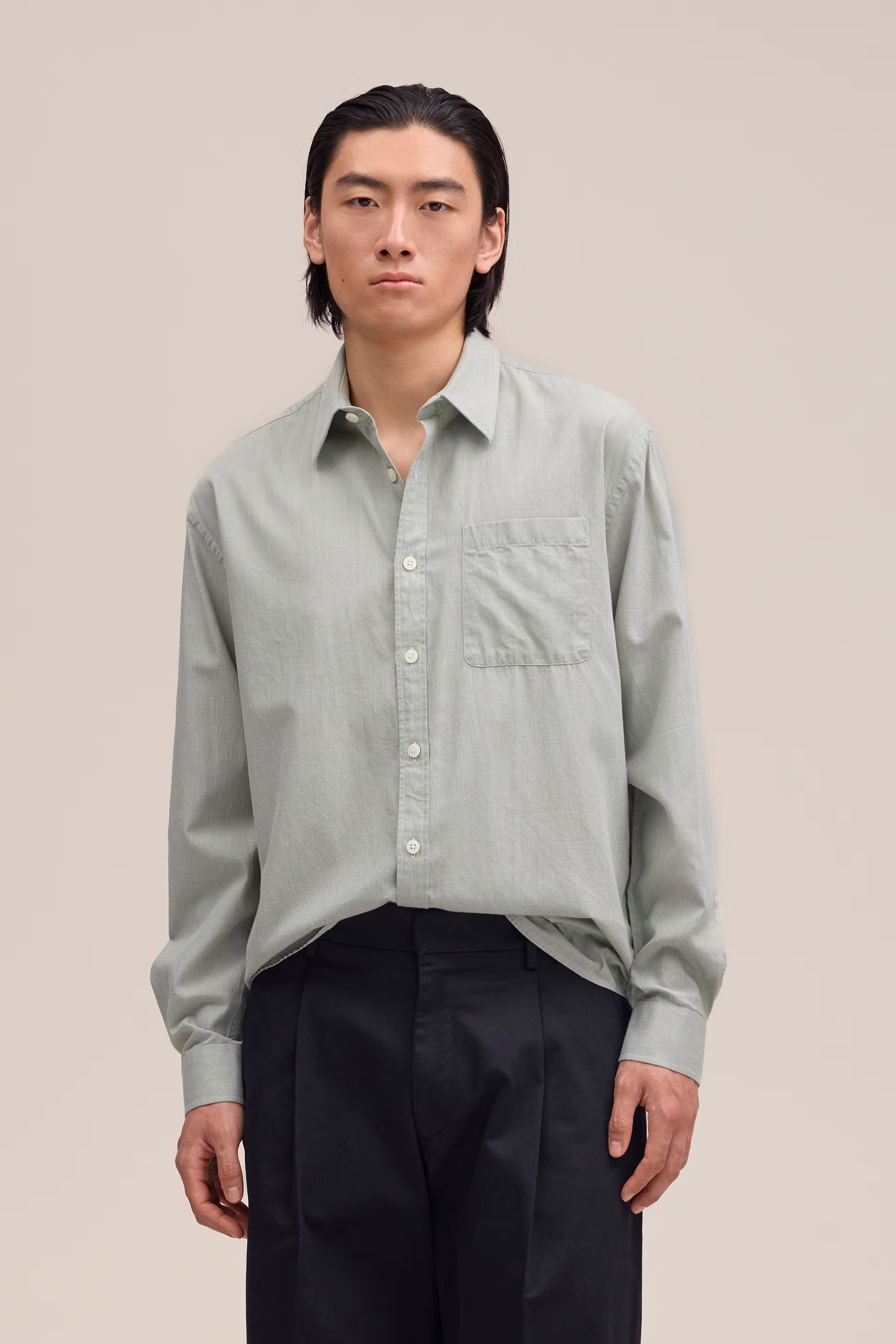 NN07 Deon - Chambray Shirt - Sea Spray