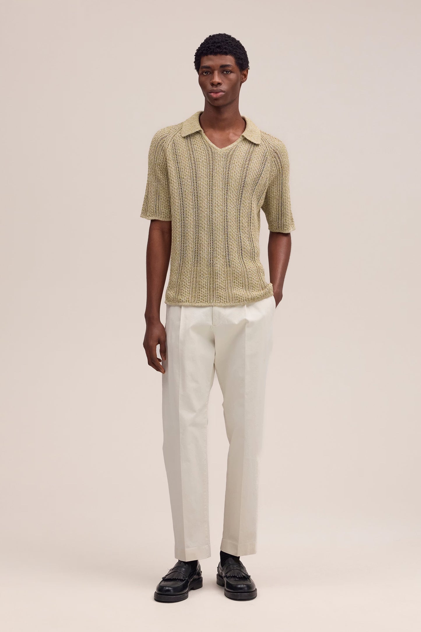 Bill Tapered leg regular fit trouser - Ivory