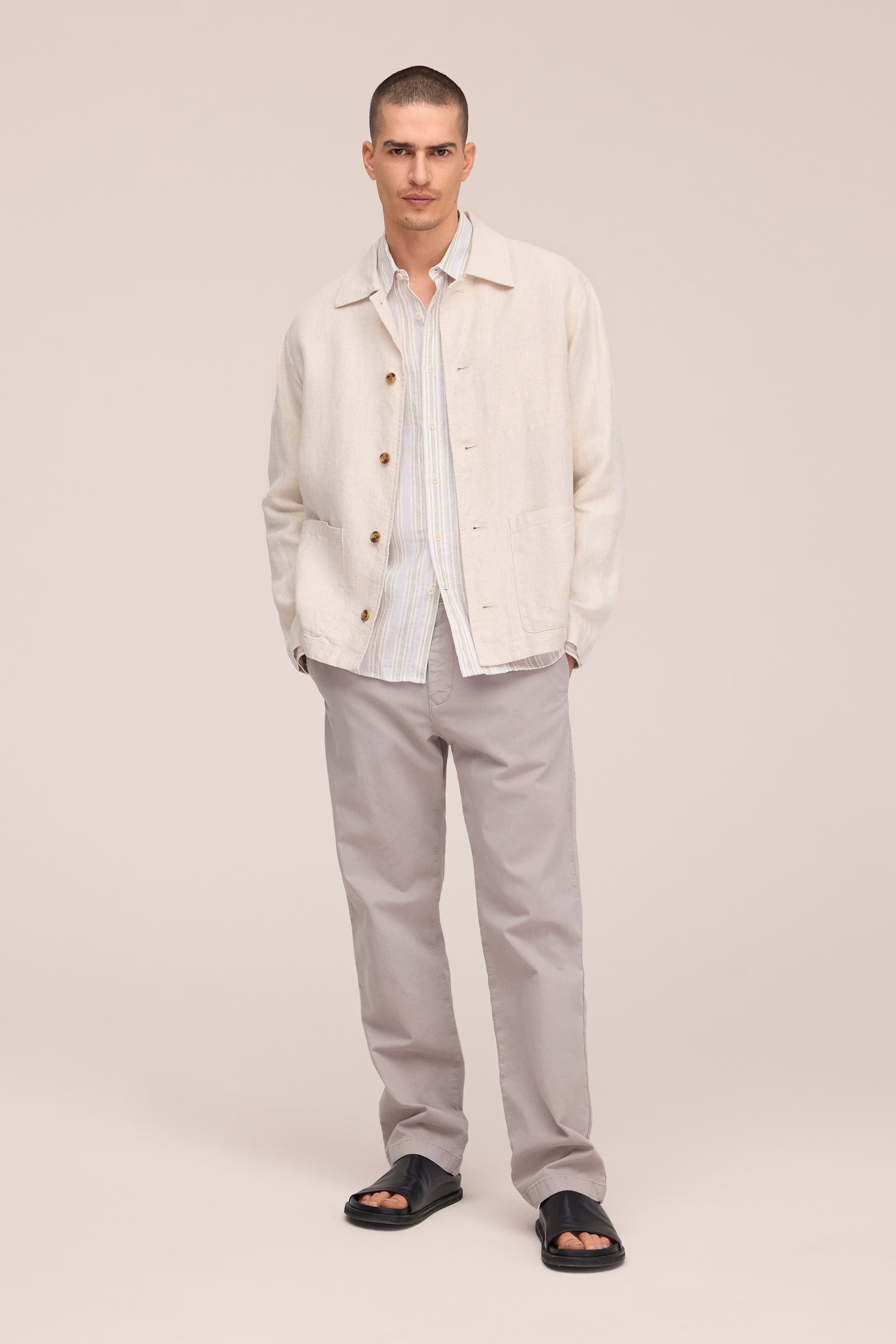 NN07 Morgan Jacket Unlined Linen Hybrid - Oat