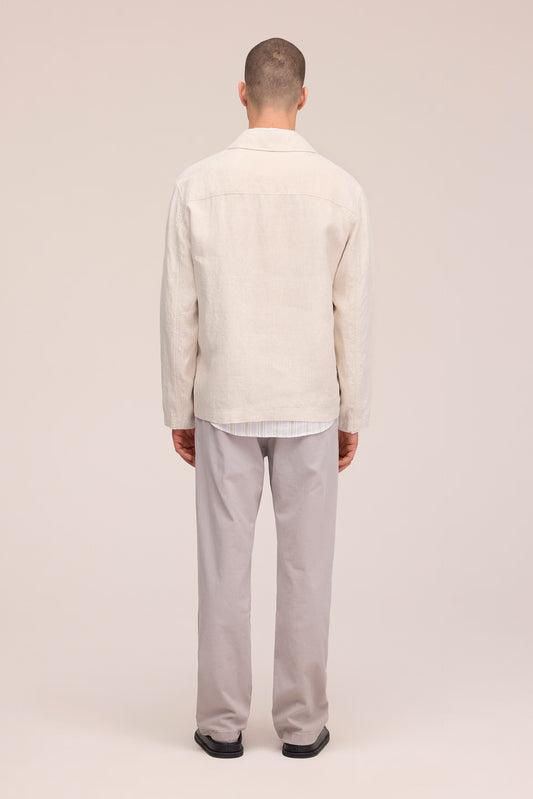 Morgan Jacket Unlined Linen Hybrid - Oat