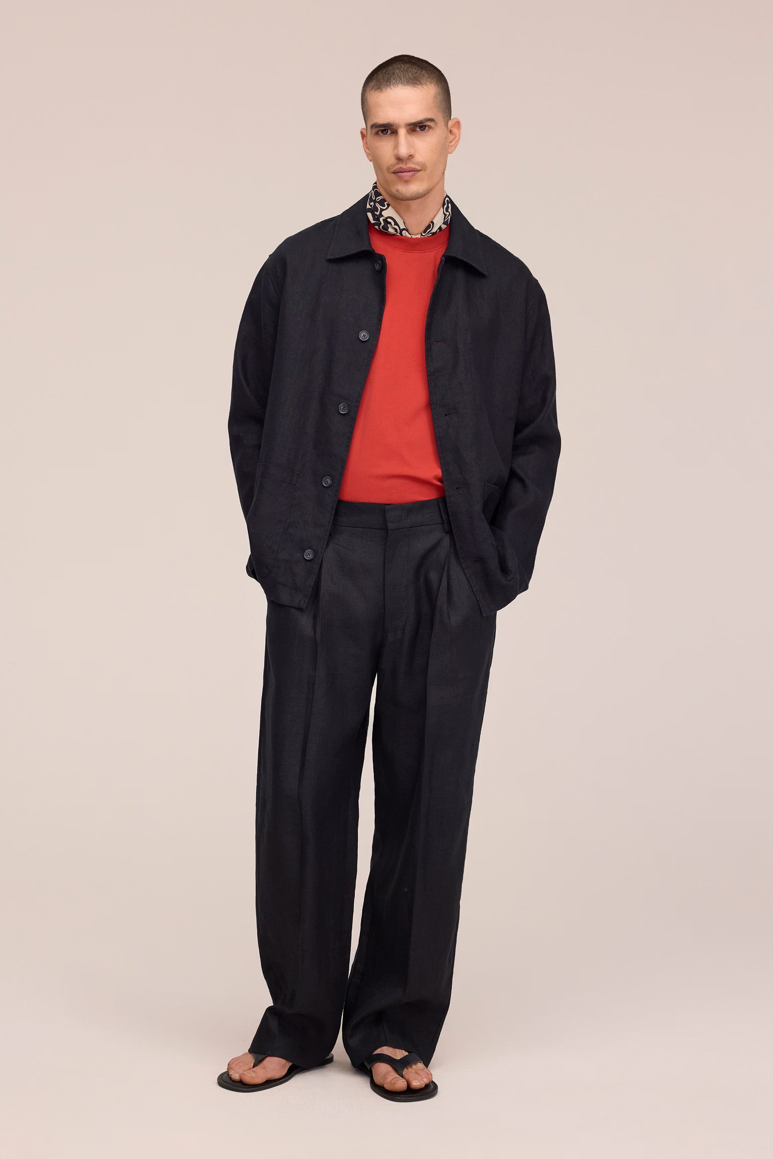 NN07 Morgan Jacket Unlined Linen Hybrid - Black