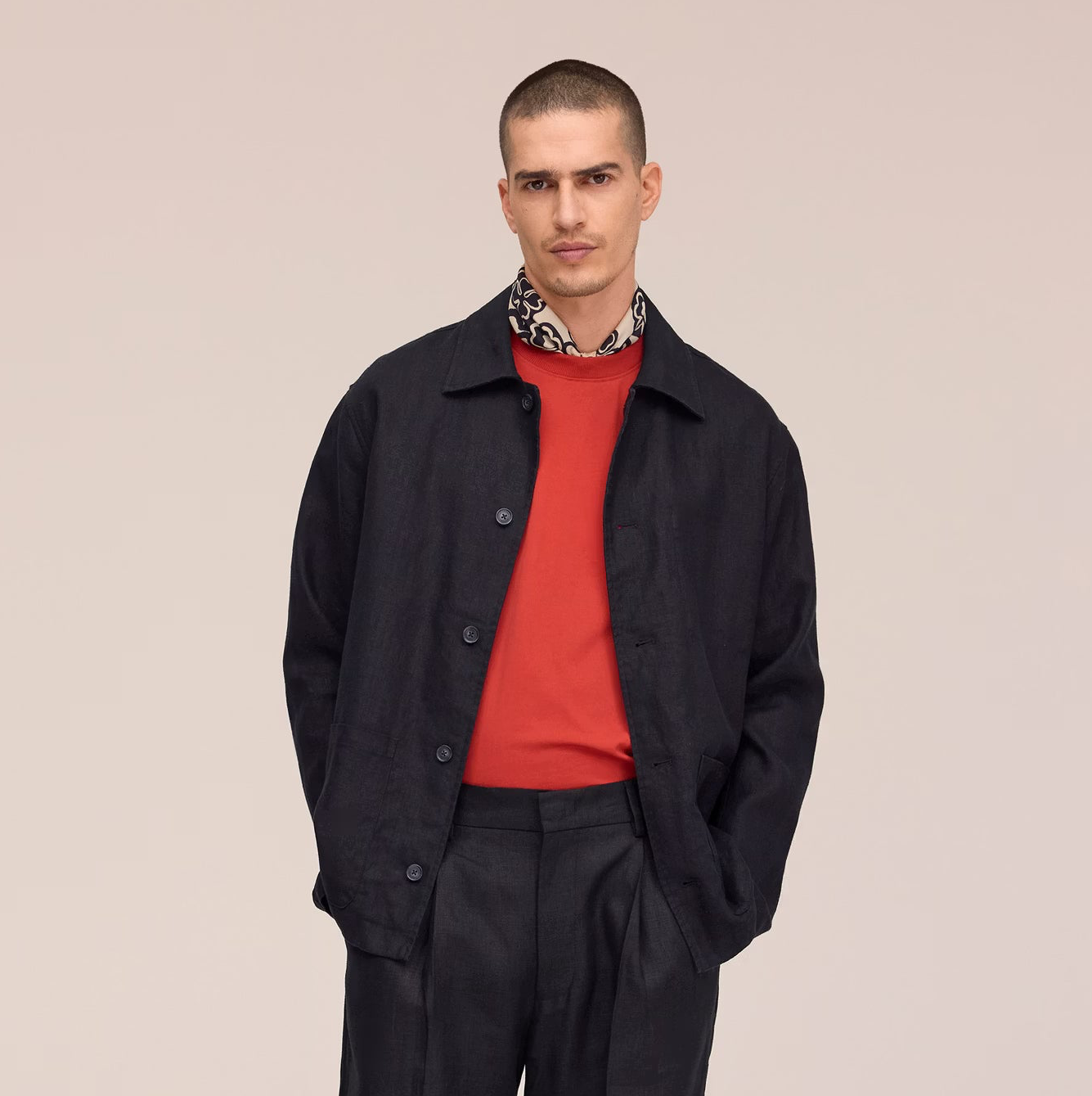 Morgan Jacket Unlined Linen Hybrid - Black