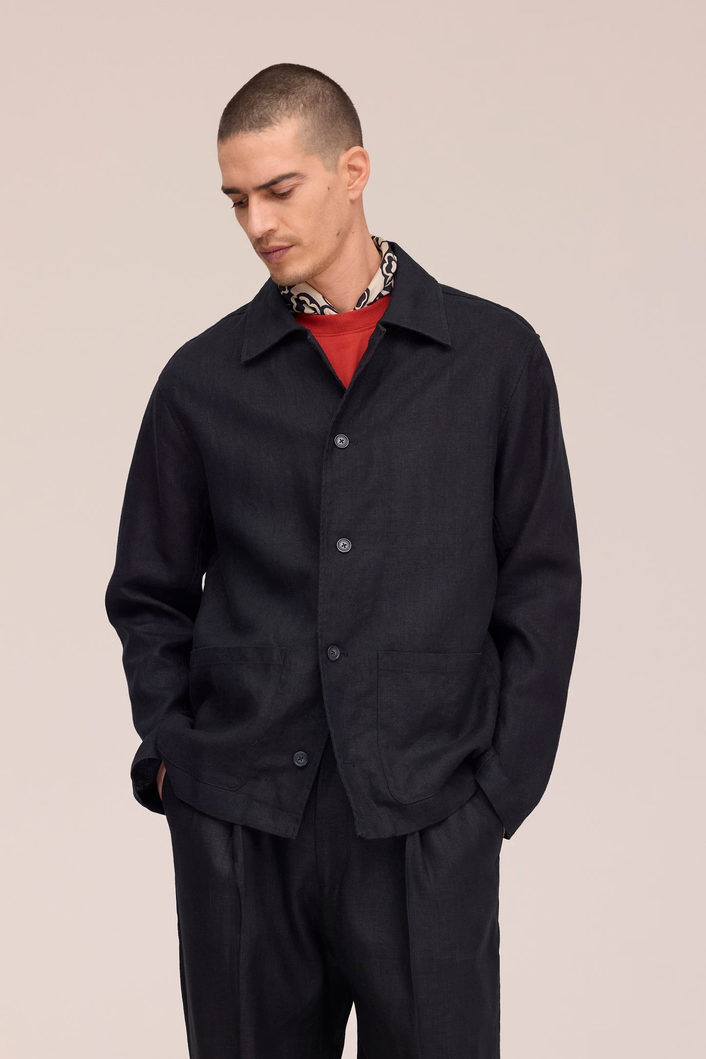 Morgan Jacket Unlined Linen Hybrid - Black