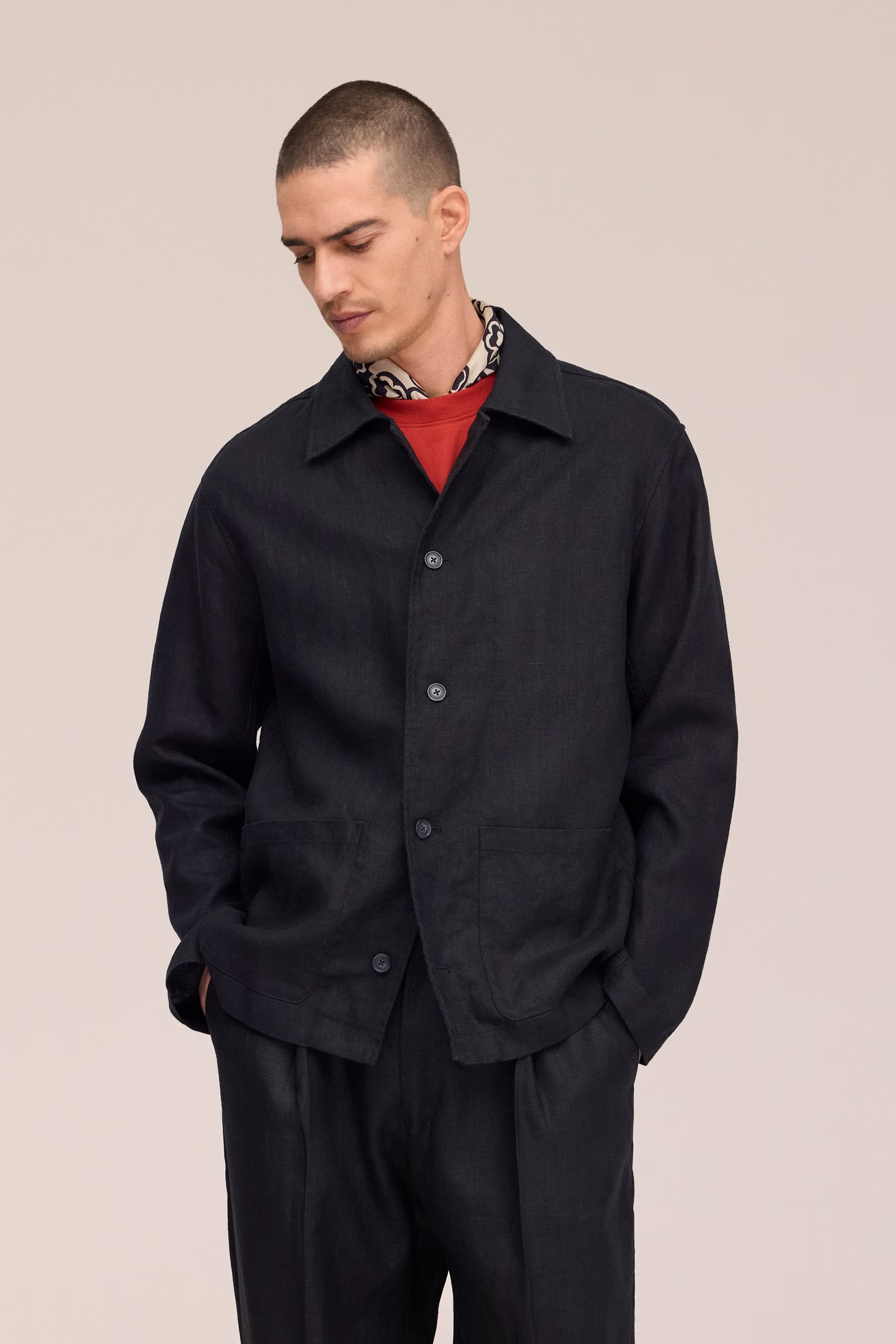 NN07 Morgan Jacket Unlined Linen Hybrid - Black