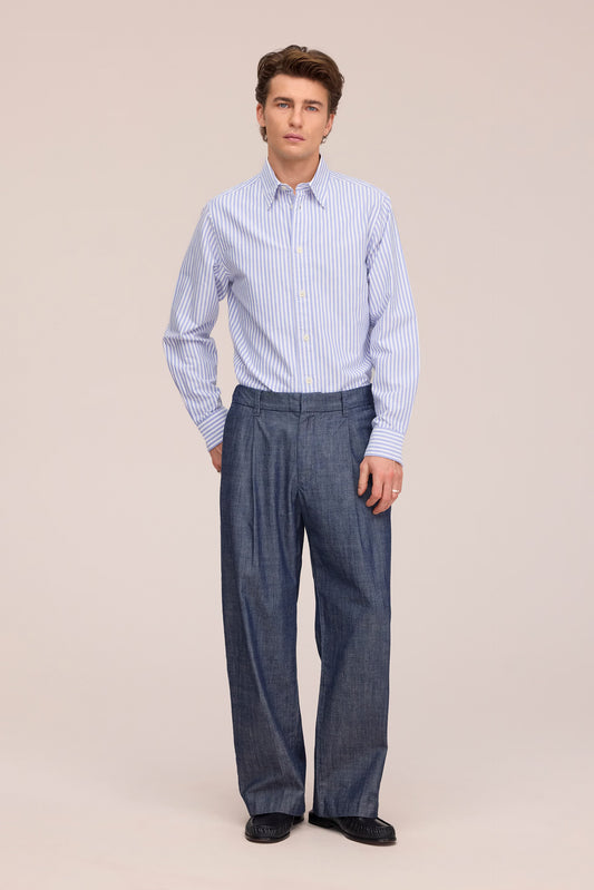 Colby Regular Fit Oxford Shirt - Cobalt Stripe