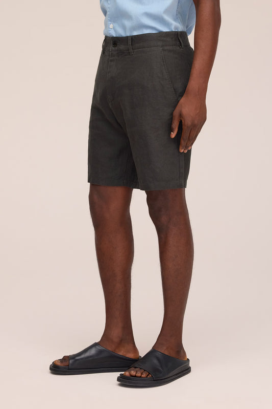 Aden Shorts Linen - Dark Army