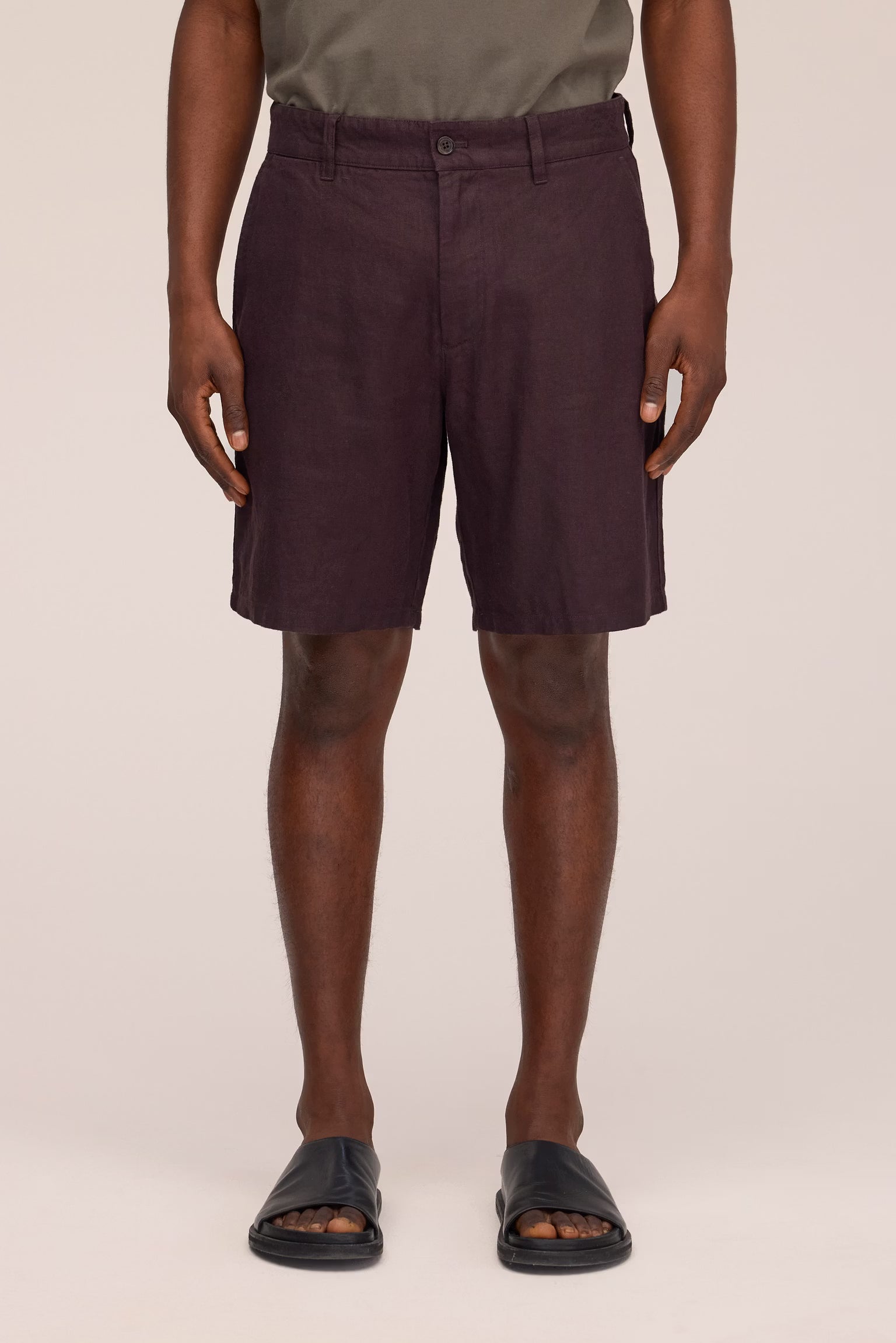 NN07 Aden Shorts Linen - Dusky Port