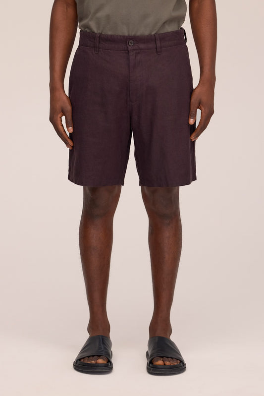 Aden Shorts Linen - Dusky Port
