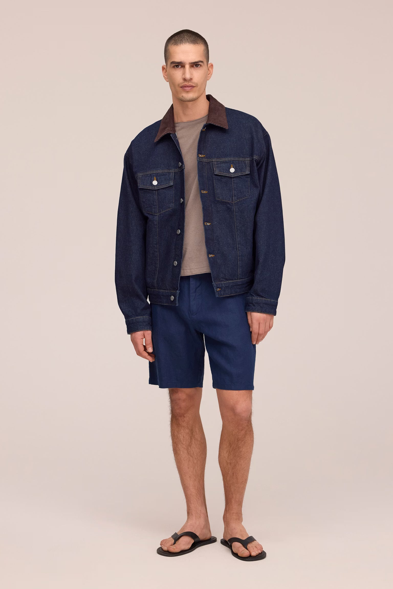 NN07 Aden Shorts Linen - Navy Blue