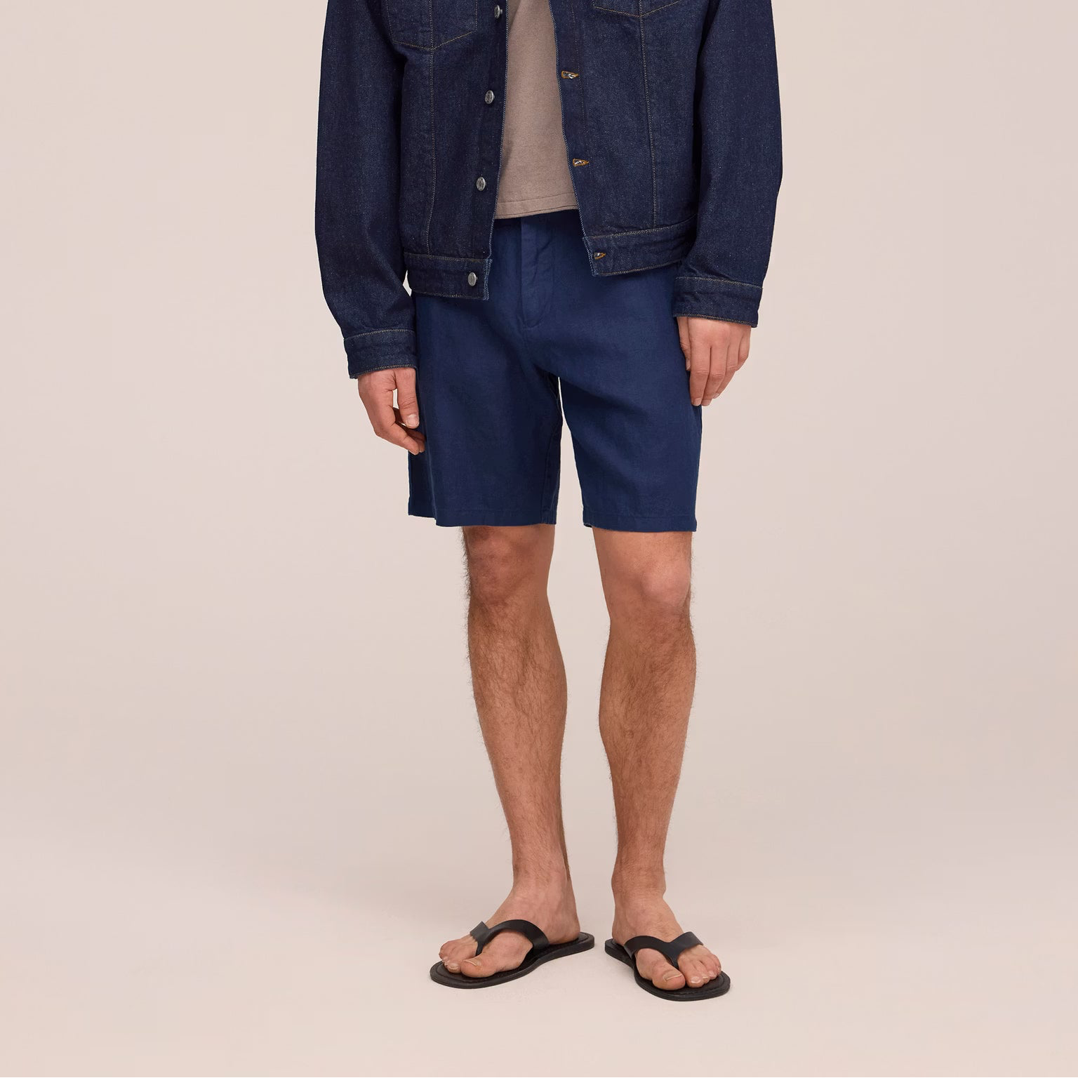 NN07 Aden Shorts Linen - Navy Blue