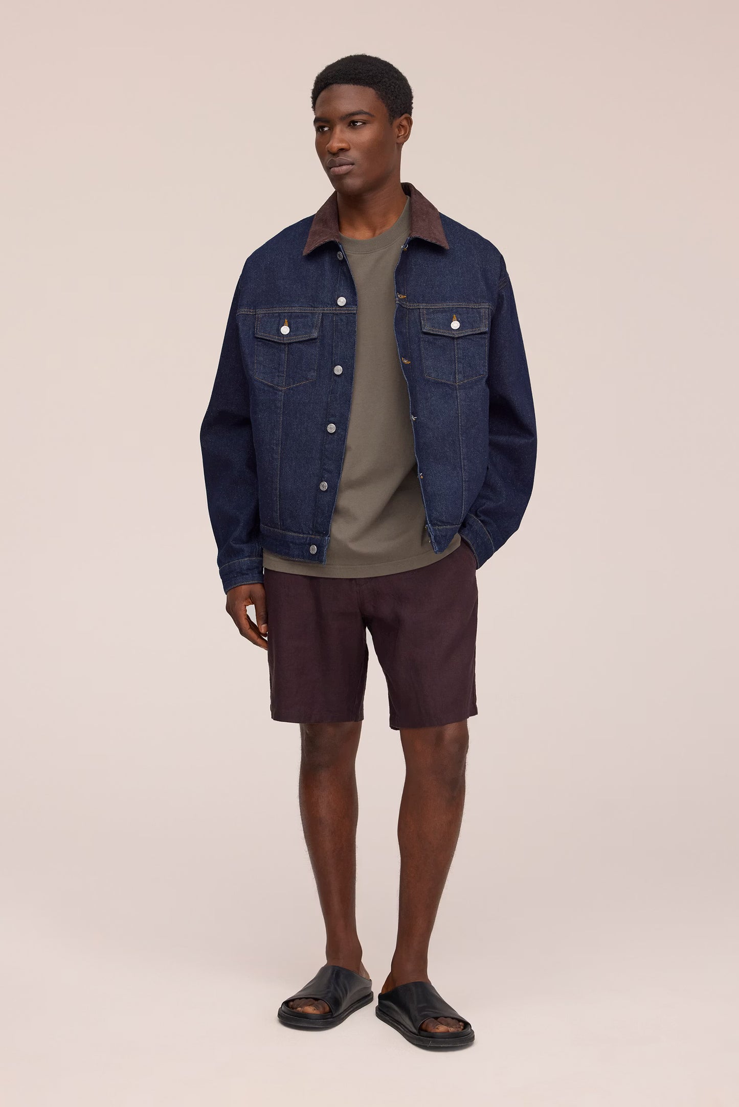 Aden Shorts Linen - Dusky Port