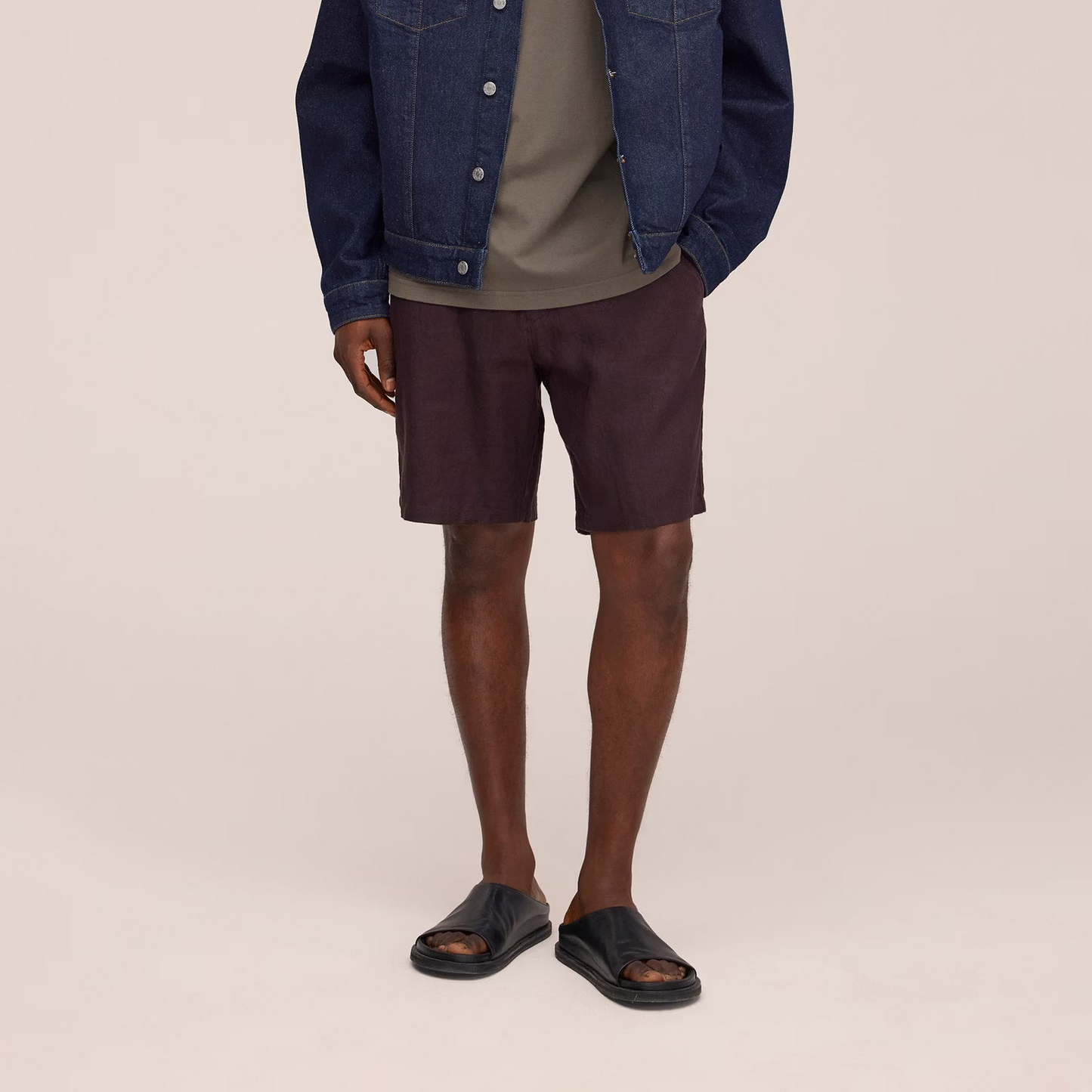 Aden Shorts Linen - Dusky Port