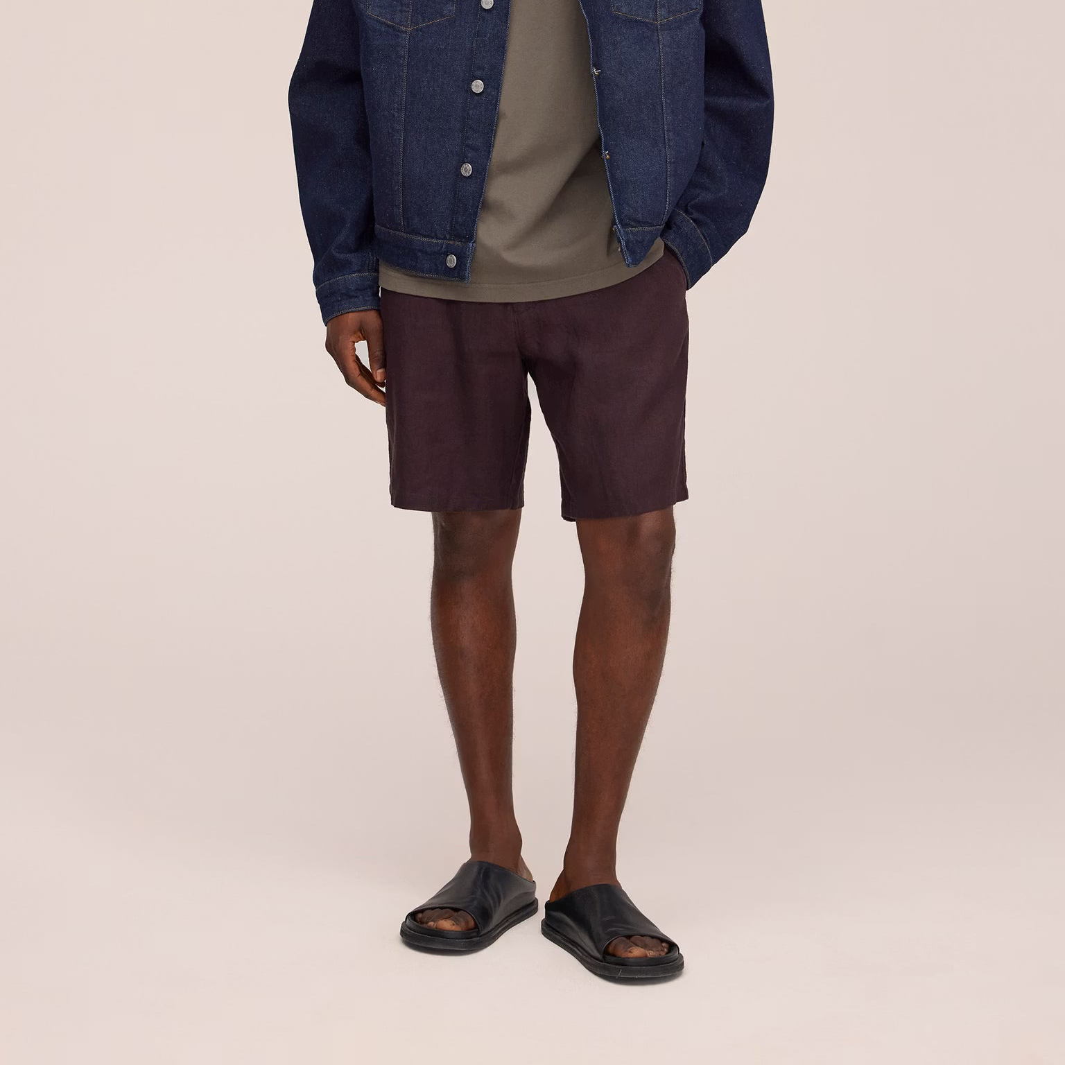 NN07 Aden Shorts Linen - Dusky Port