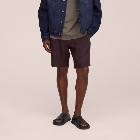 Aden Shorts Linen - Dusky Port