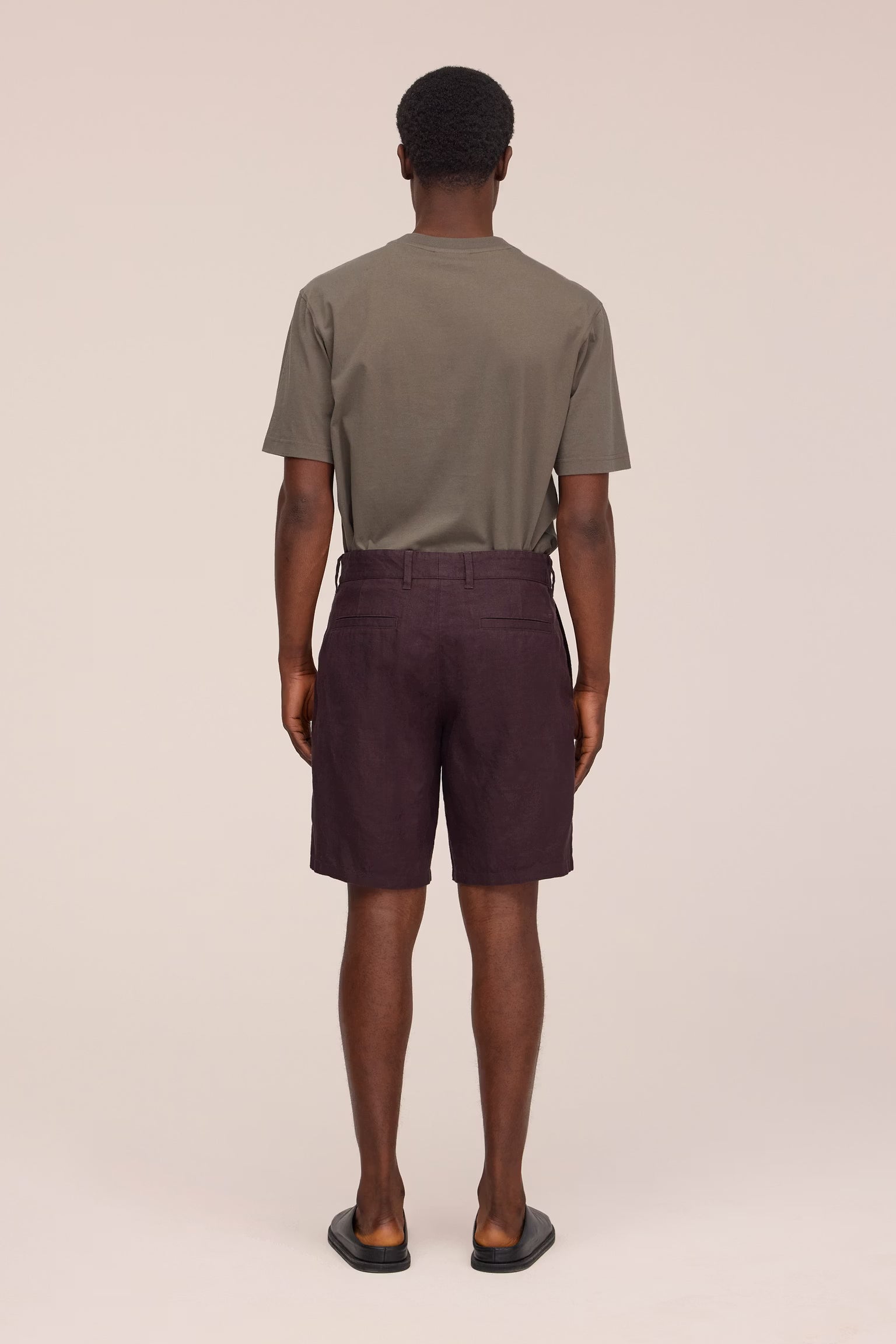 NN07 Aden Shorts Linen - Dusky Port