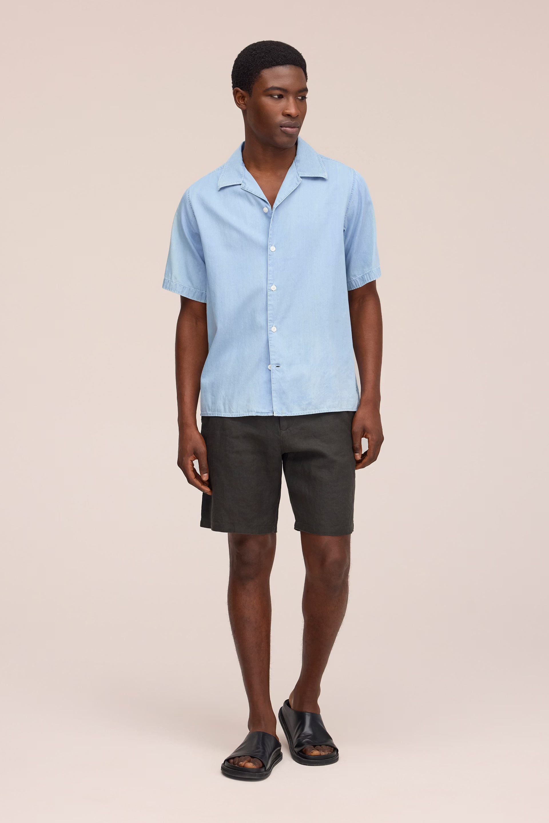 NN07 Aden Shorts Linen - Dark Army