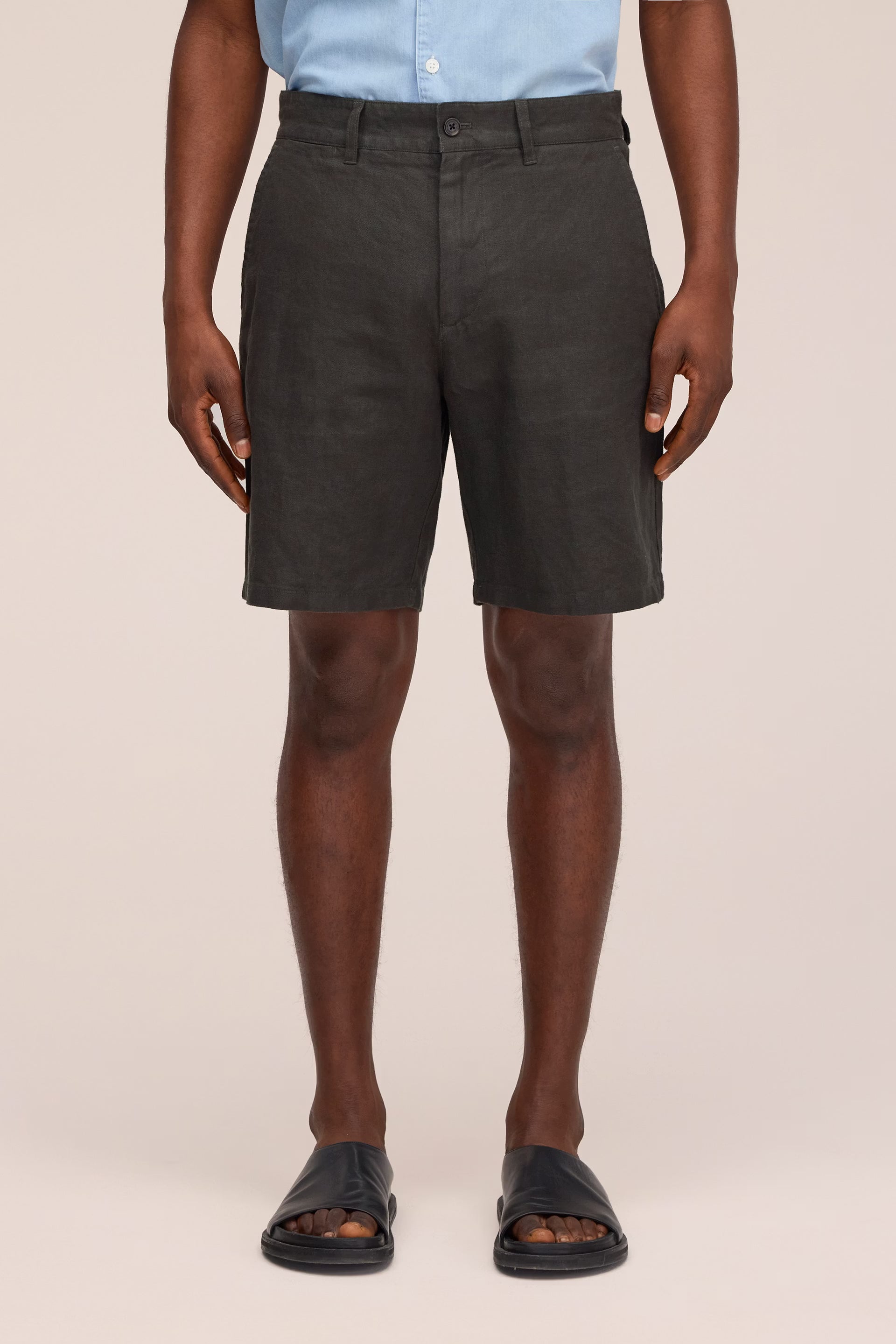 NN07 Aden Shorts Linen - Dark Army