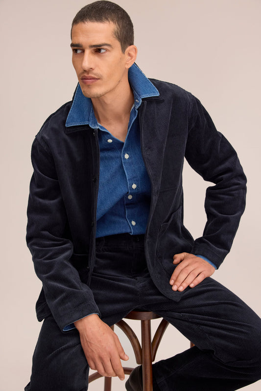 Morgan Hybrid Cotton Jacket - Marine Navy