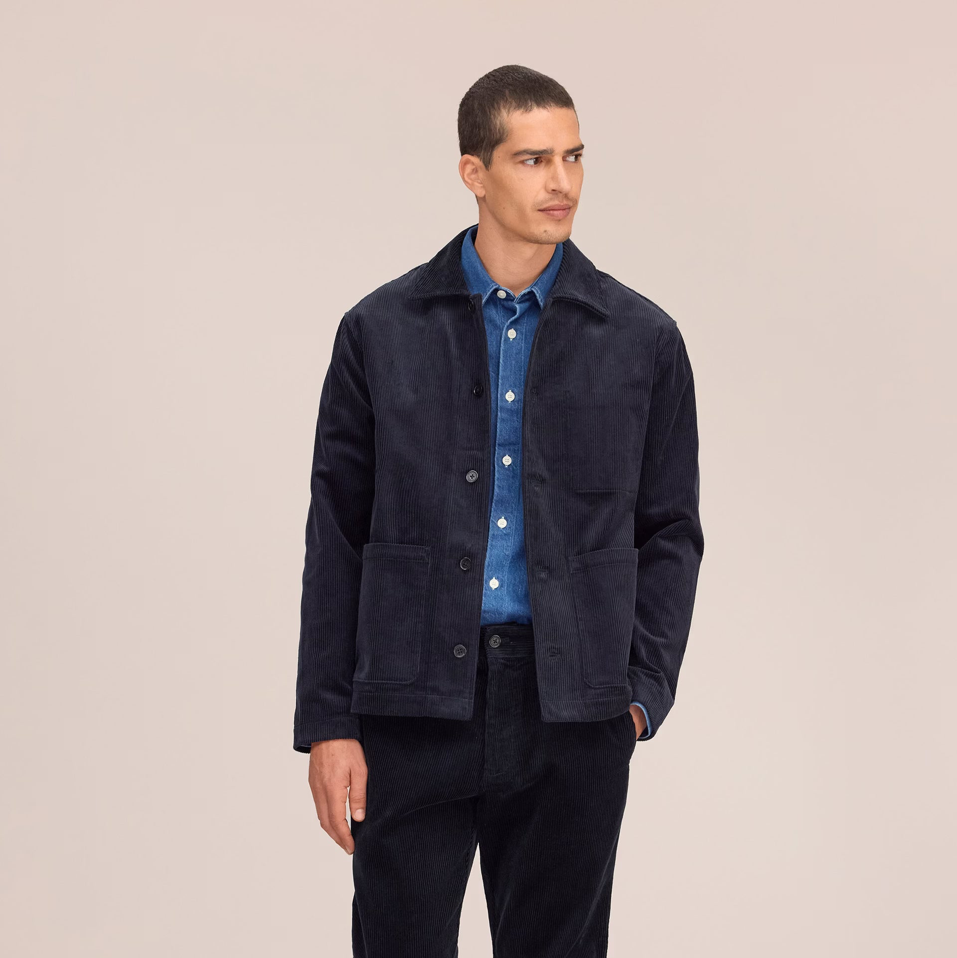 NN07 Morgan Hybrid Cotton Jacket - Marine Navy