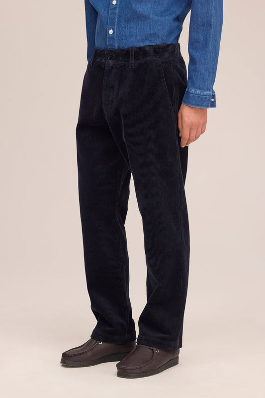 Aden Straight Leg Regular Fit Corduroy Chino - Marine Navy