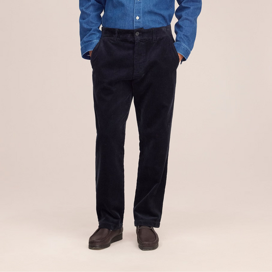 Aden Straight Leg Regular Fit Corduroy Chino - Marine Navy