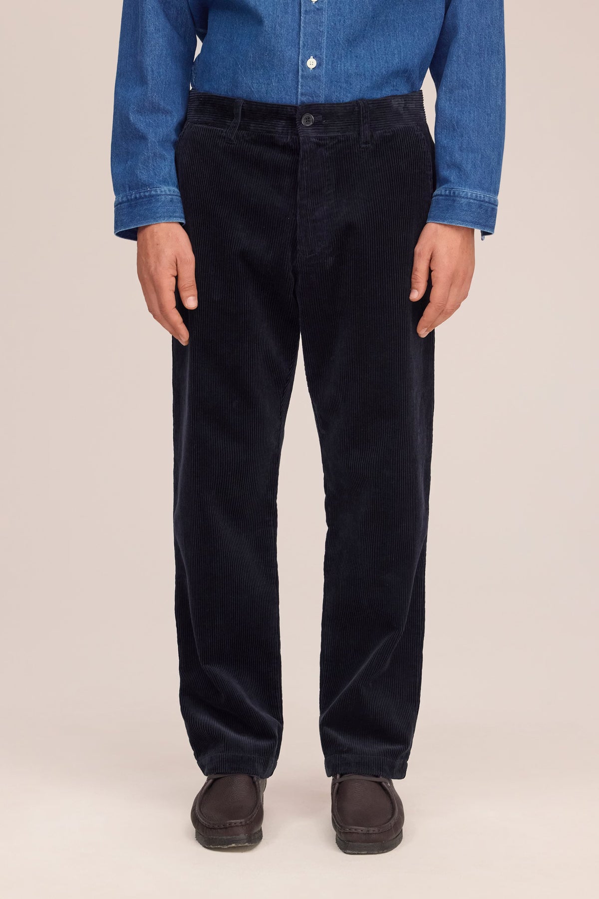 Aden Straight Leg Regular Fit Corduroy Chino - Marine Navy