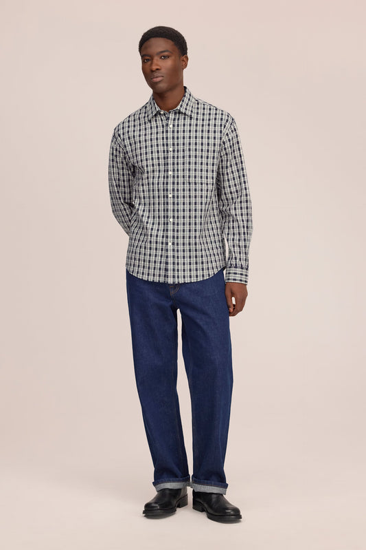 Deon Mouline Shirt - Navy Blue
