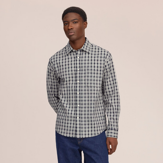 Deon Mouline Shirt - Navy Blue