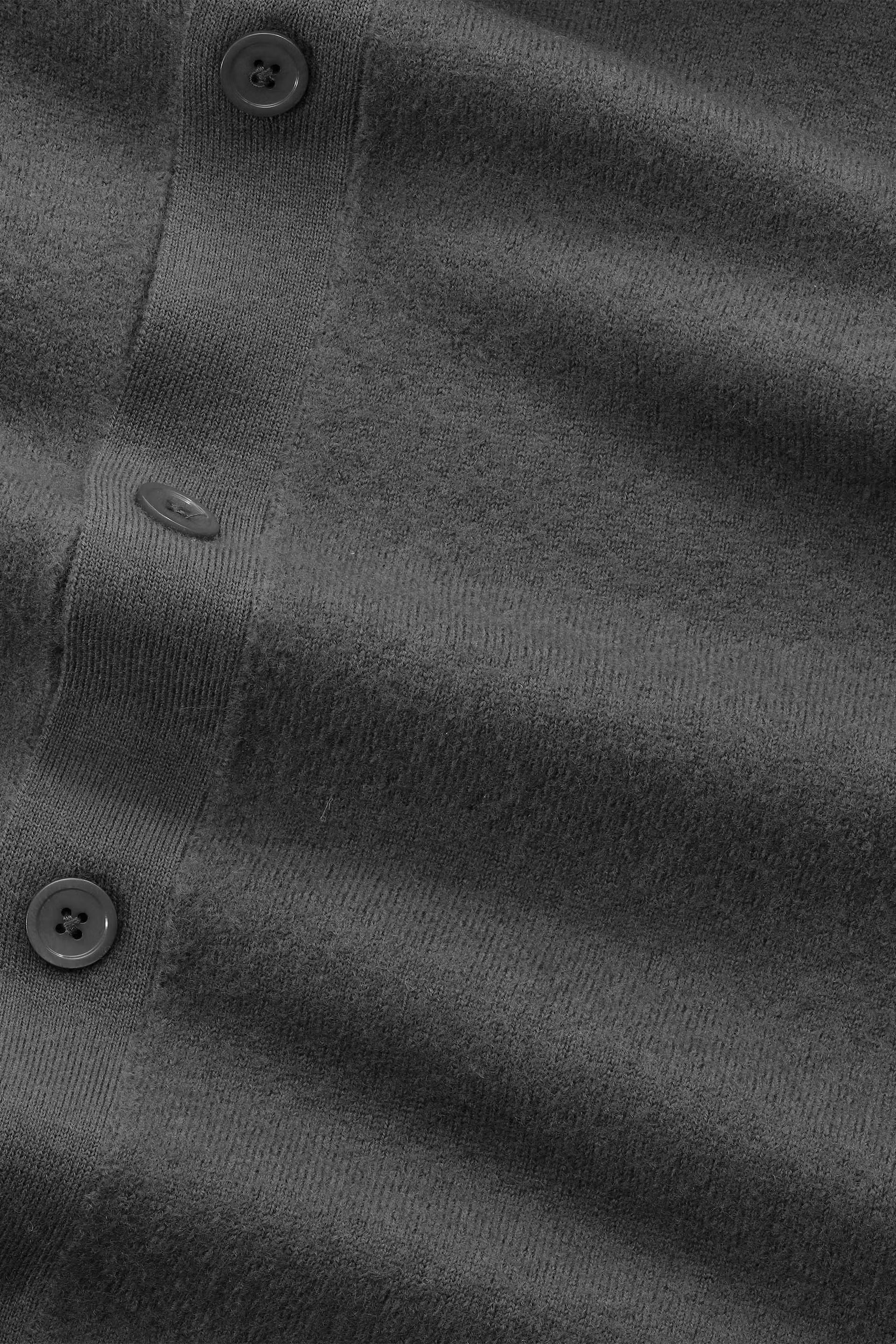 NN07 Jasper Boiled Wool Crew Cardigan - Charcoal Mist