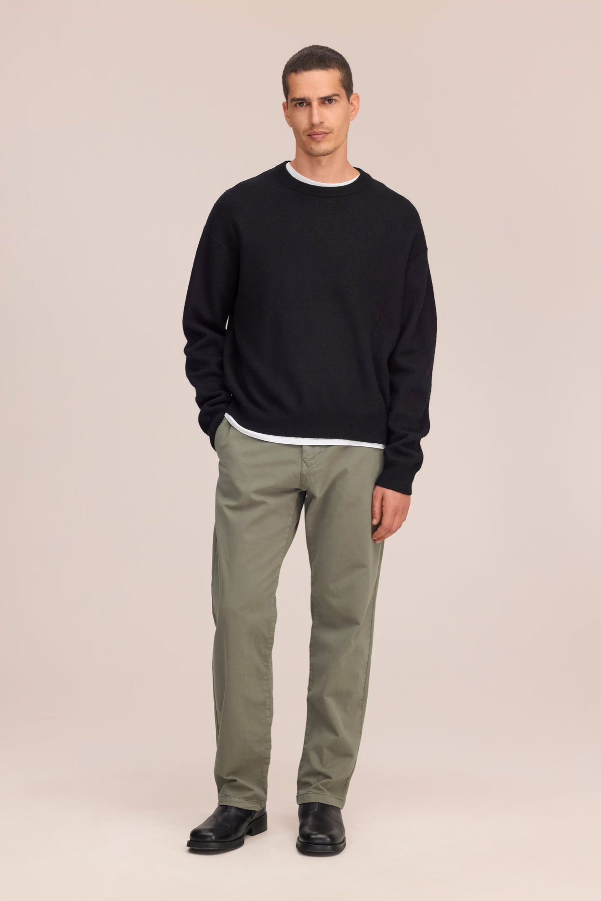 Jasper Boiled Wool Sweater - Black