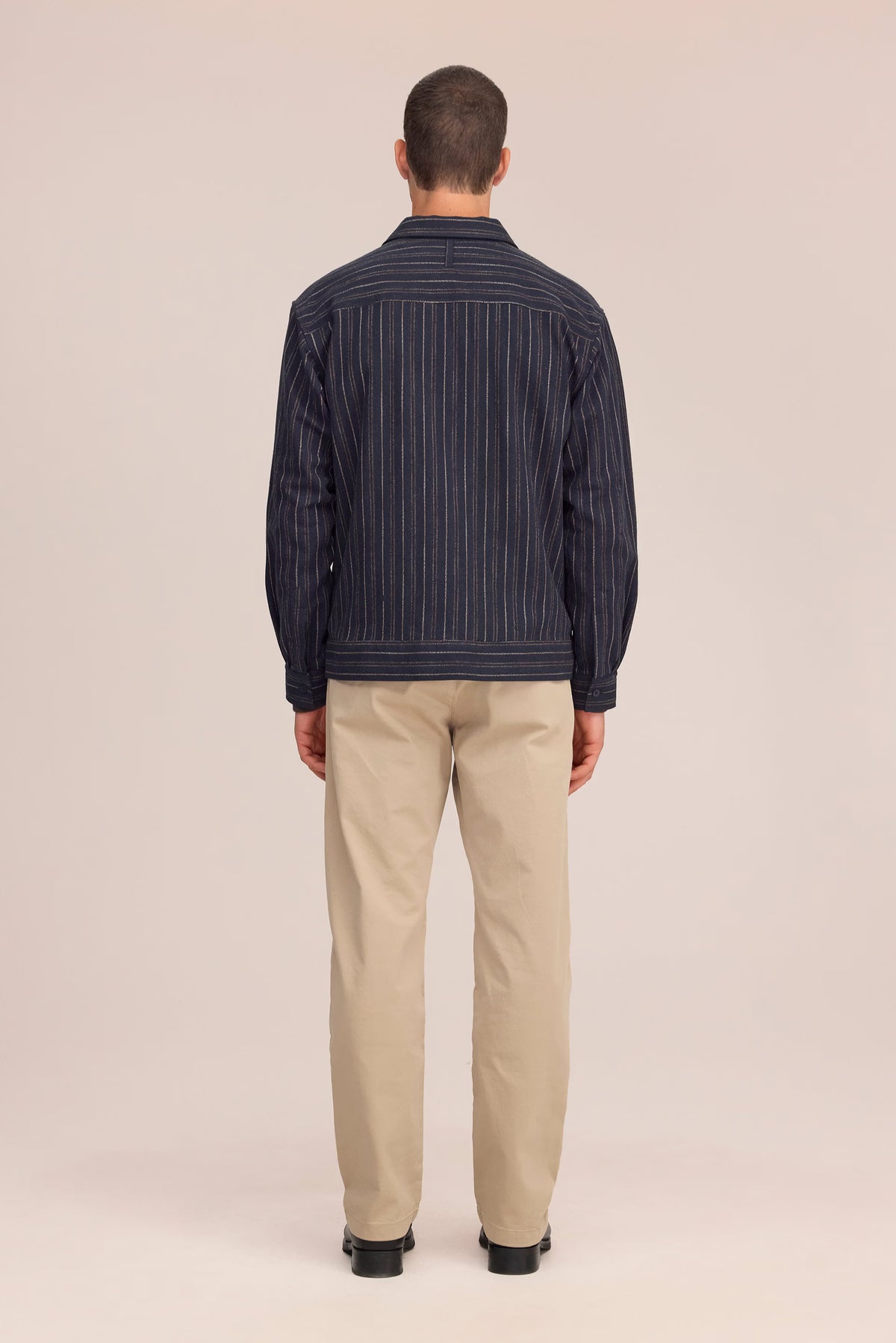 NN07 Reed Striped Overshirt - Navy Blue