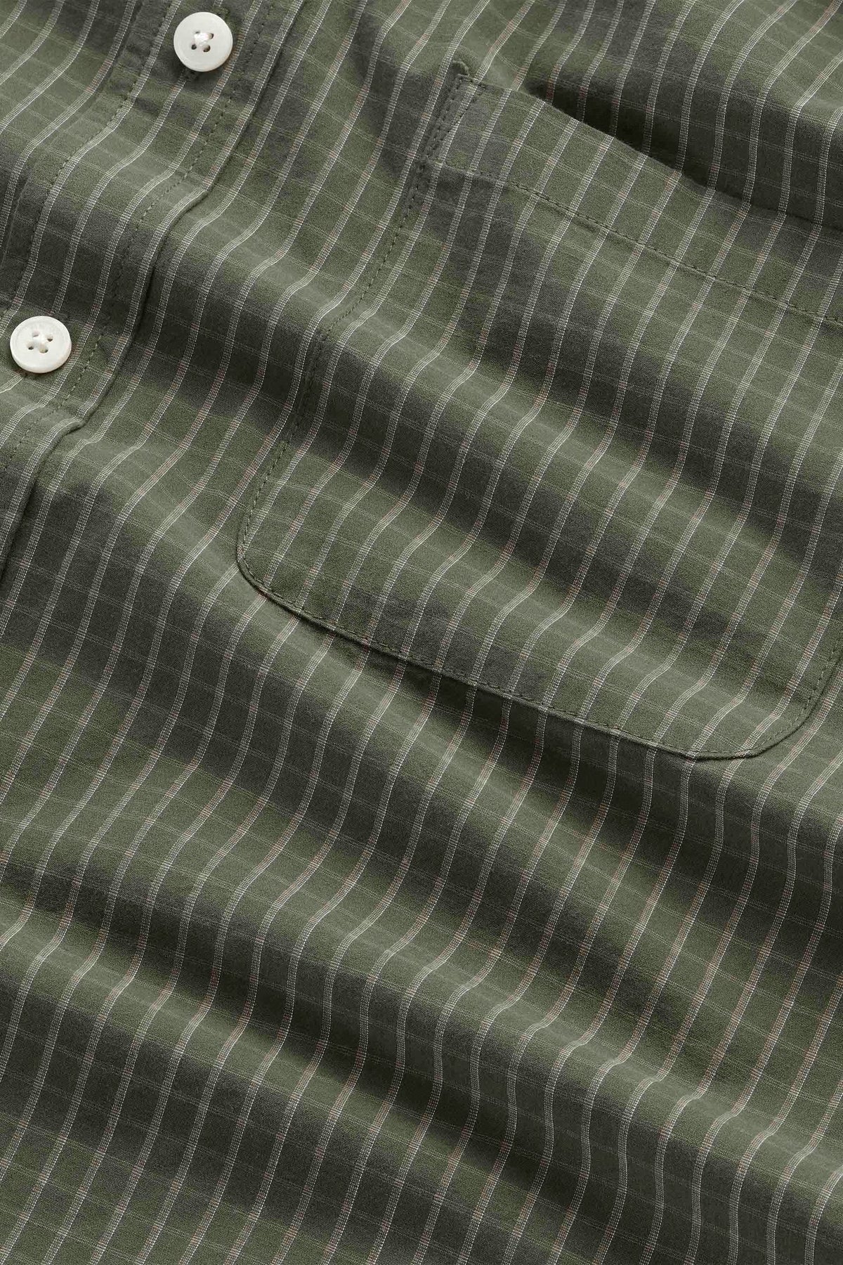 Deon Checkered Organic Cotton Shirt - Green Check