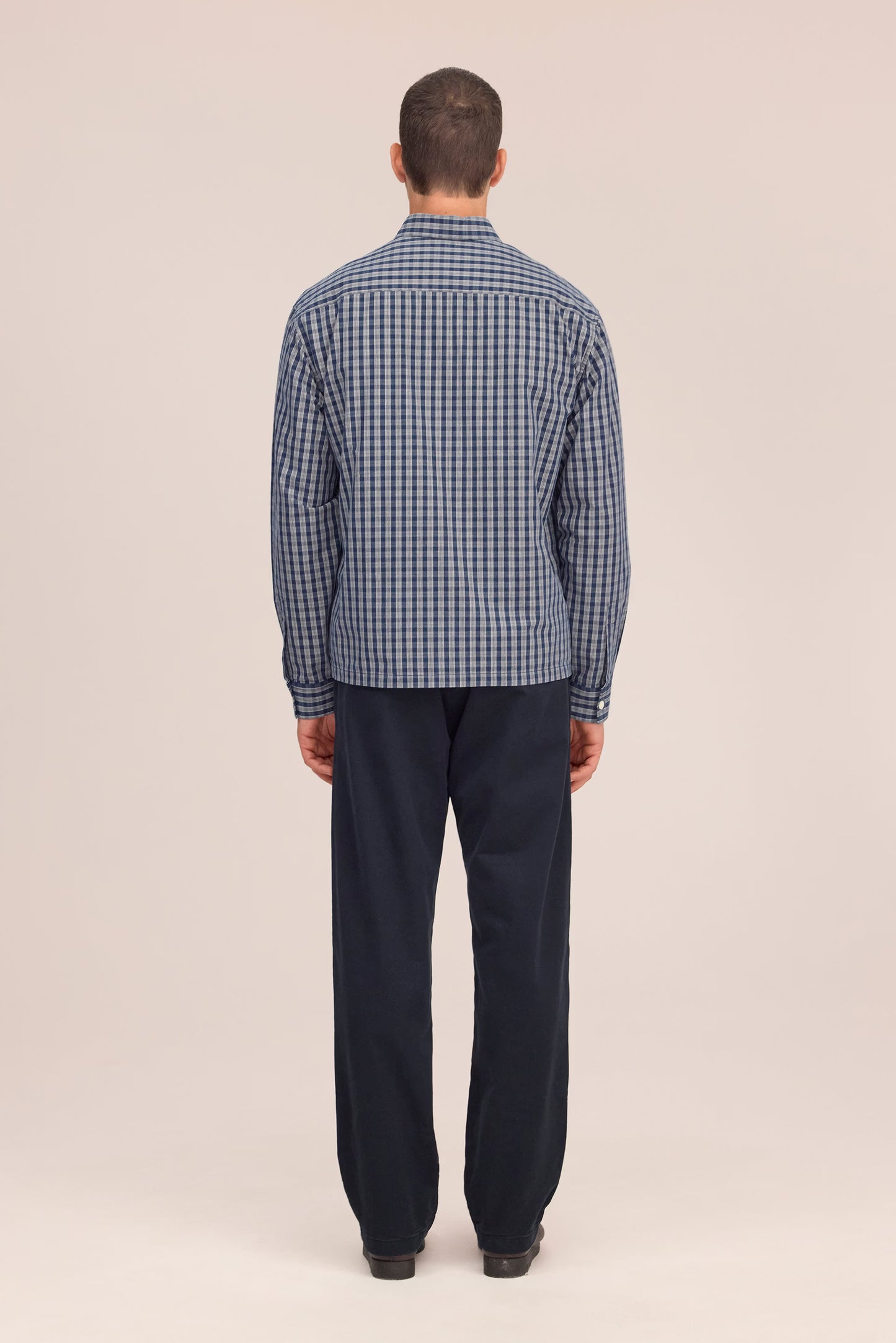 Deon Checkered Organic Cotton Shirt - Navy Check