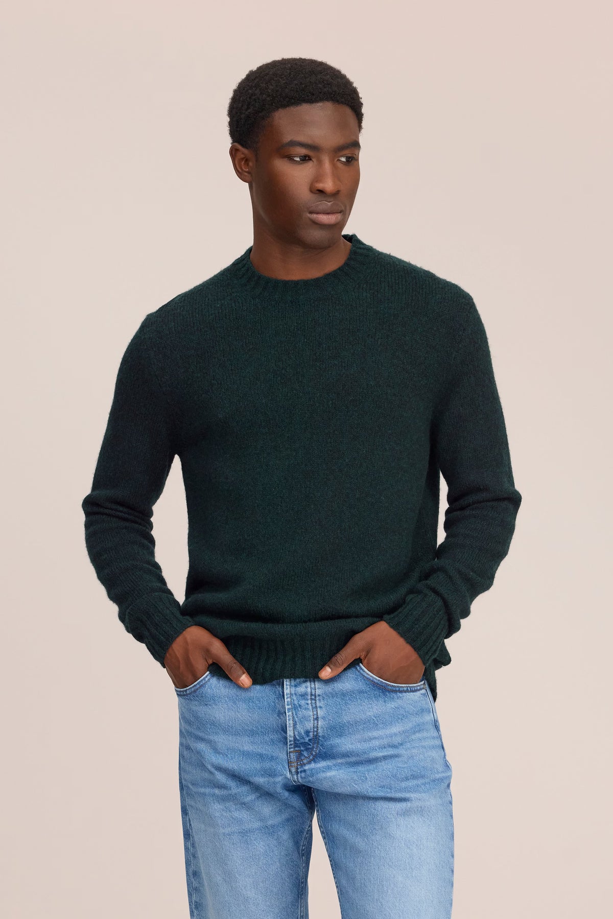 Lee Lightweight Merino Wool Sweater - Bottle Green