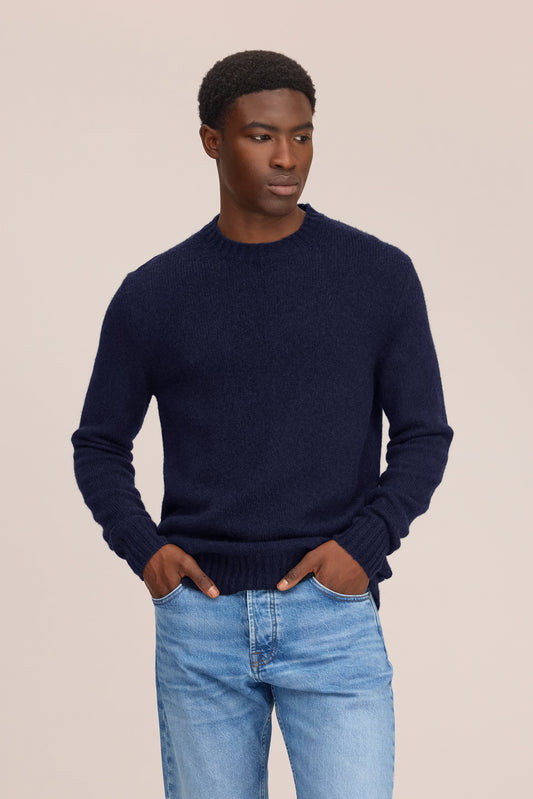 Lee Lightweight Merino Wool Sweater - Navy Blue