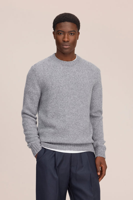 Lee Lightweight Merino Wool Sweater - Grey Melange