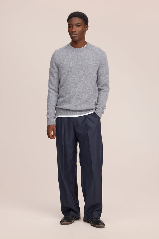 Lee Lightweight Merino Wool Sweater - Grey Melange