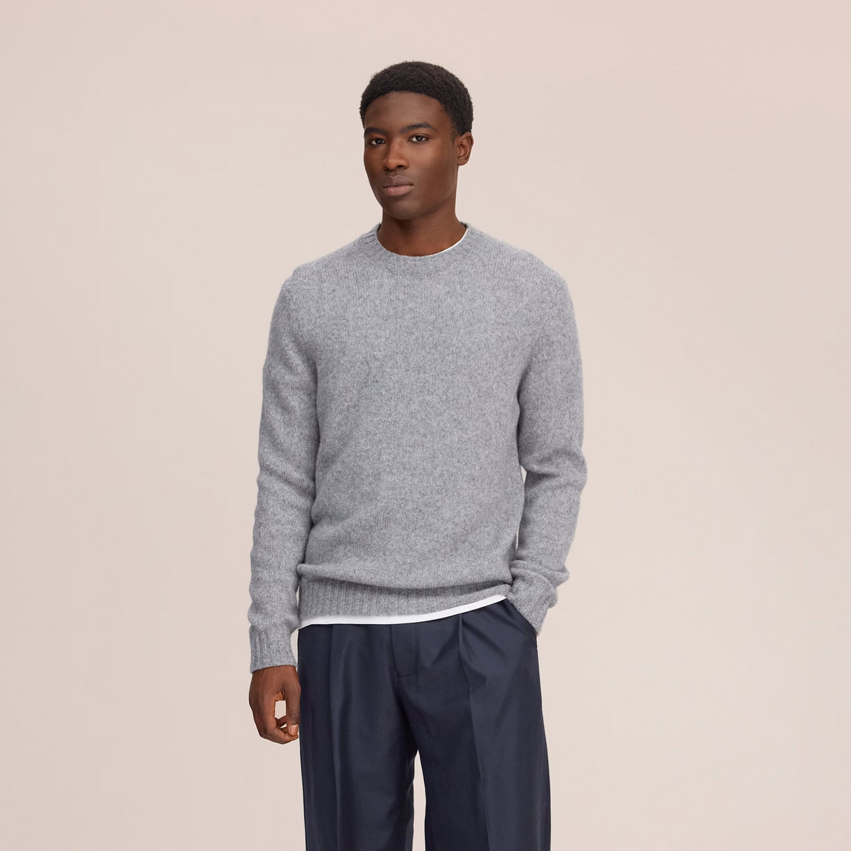 Lee Lightweight Merino Wool Sweater - Grey Melange