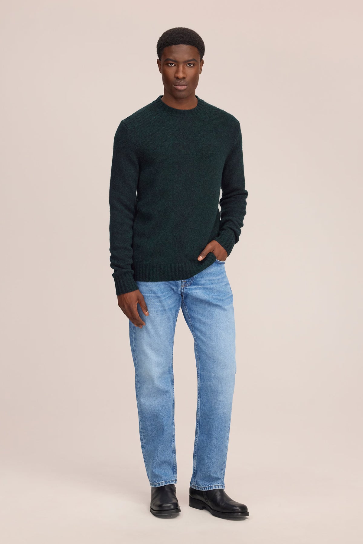 Lee Lightweight Merino Wool Sweater - Bottle Green