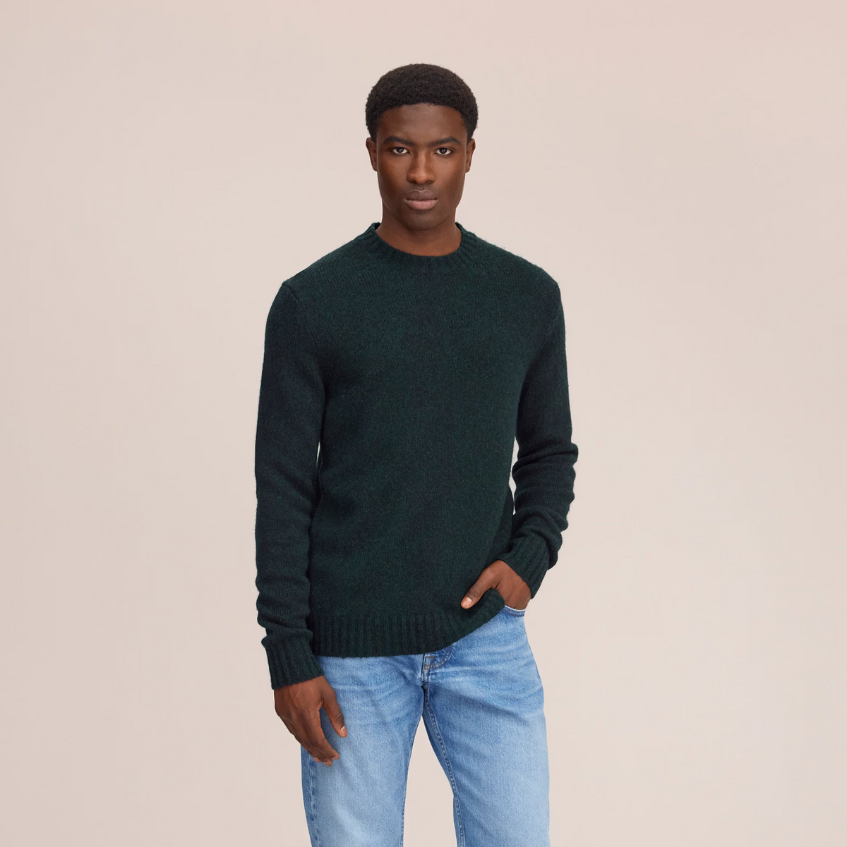 NN07 Lee Lightweight Merino Wool Sweater - Bottle Green