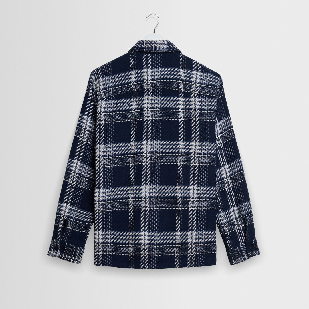 Wax Whiting Overshirt Plaid Weave - Navy/Ecru