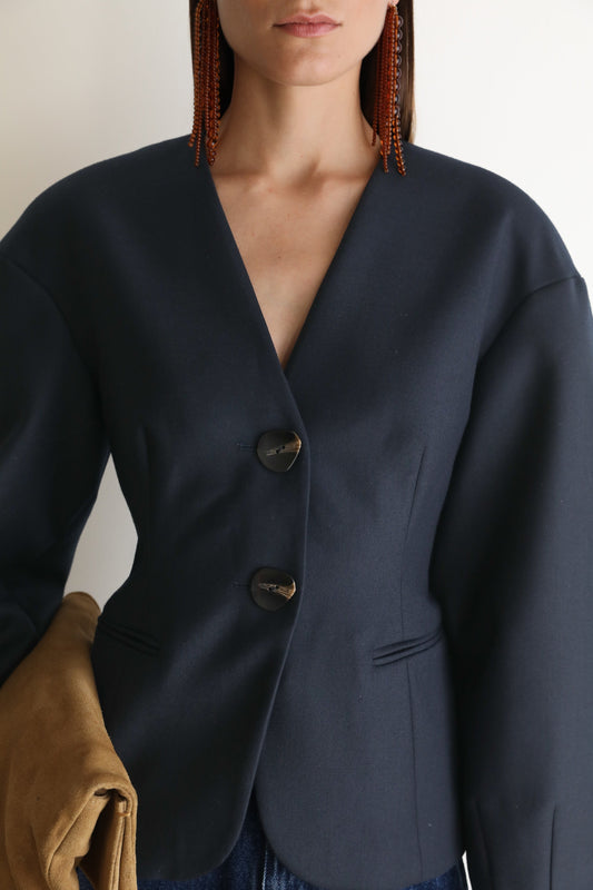 Sophia Sculptural Blazer - Navy