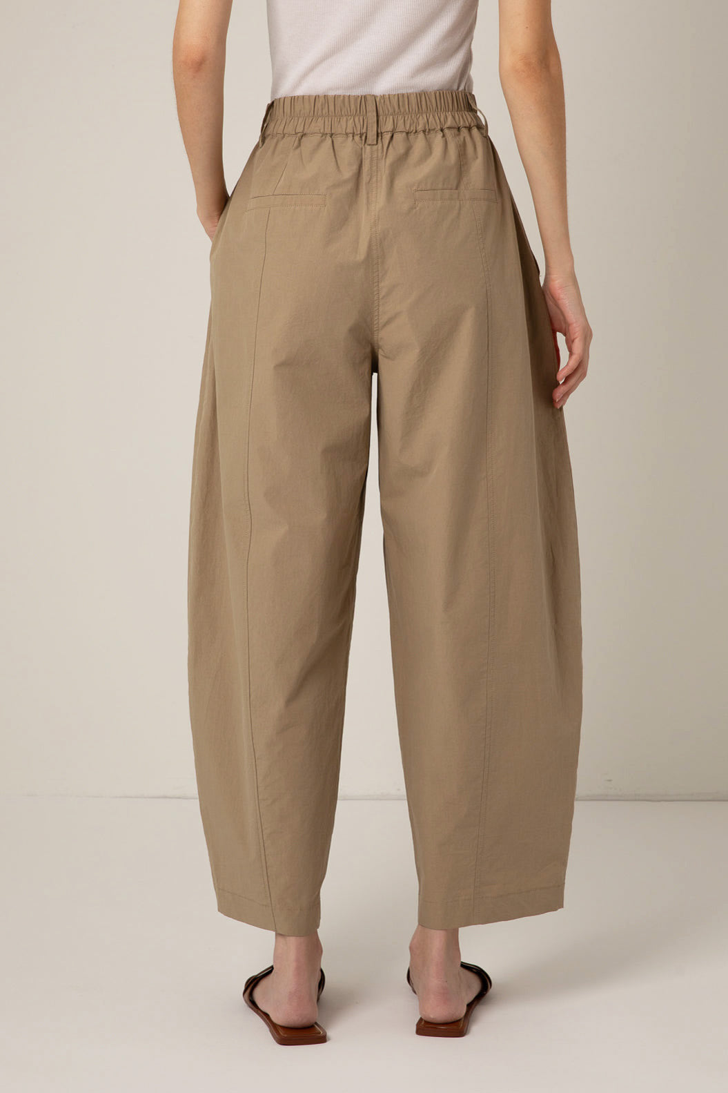 Thea Barrel Leg Trouser - Sand