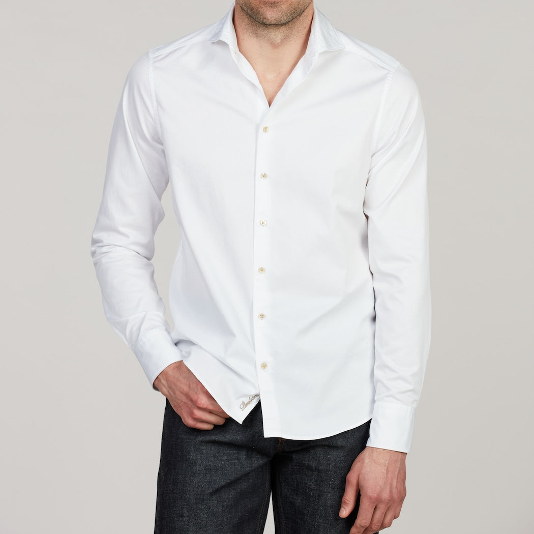 Stenstroms Regular Twill Shirt - White