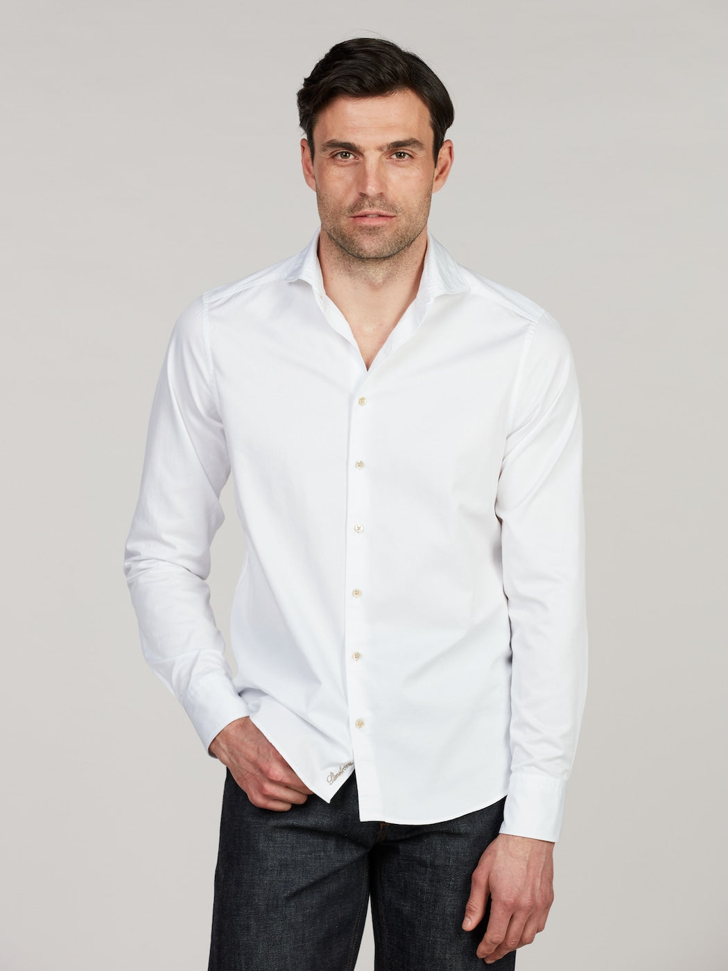 Stenstroms Regular Twill Shirt - White