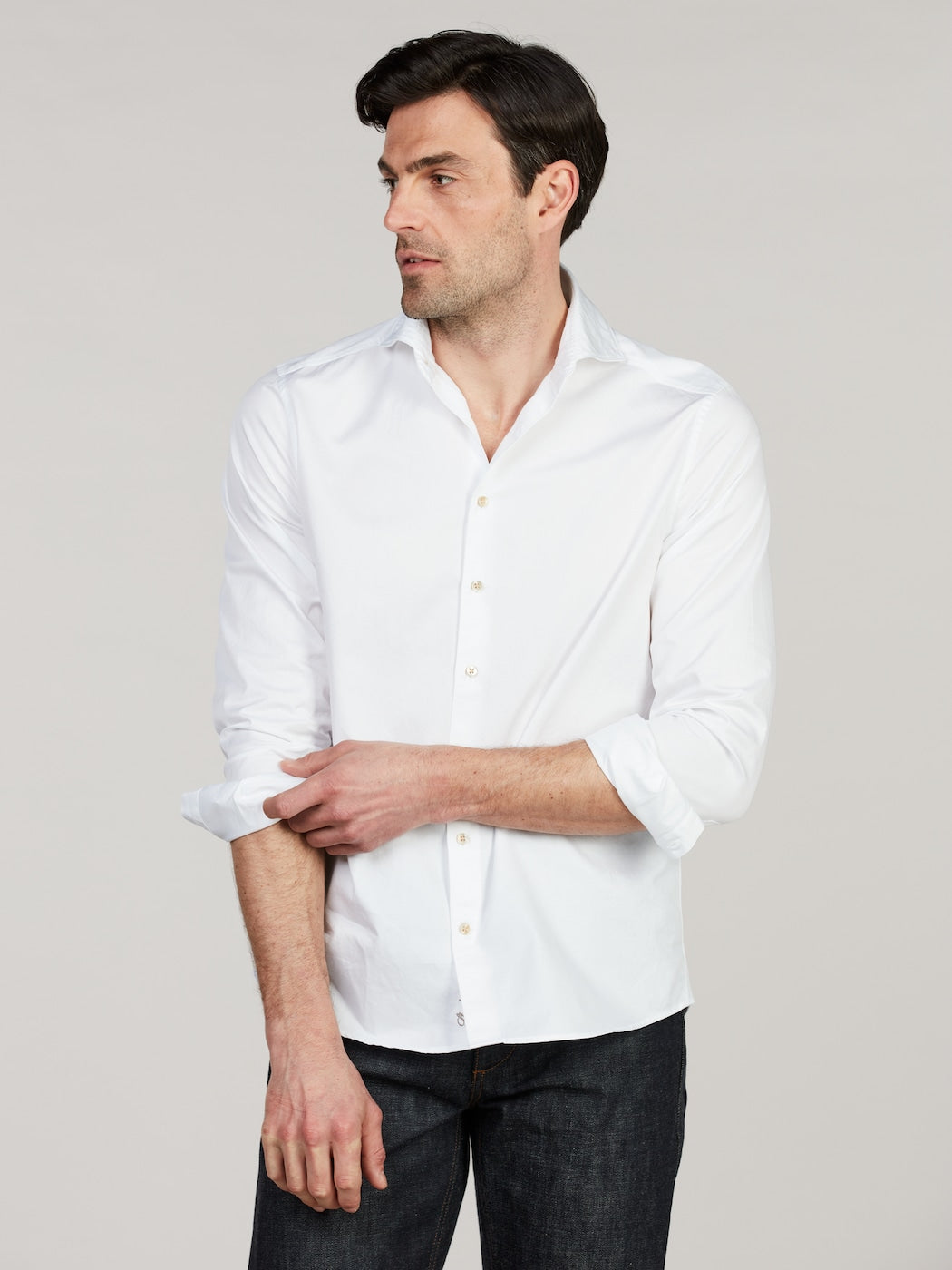 Stenstroms Regular Twill Shirt - White
