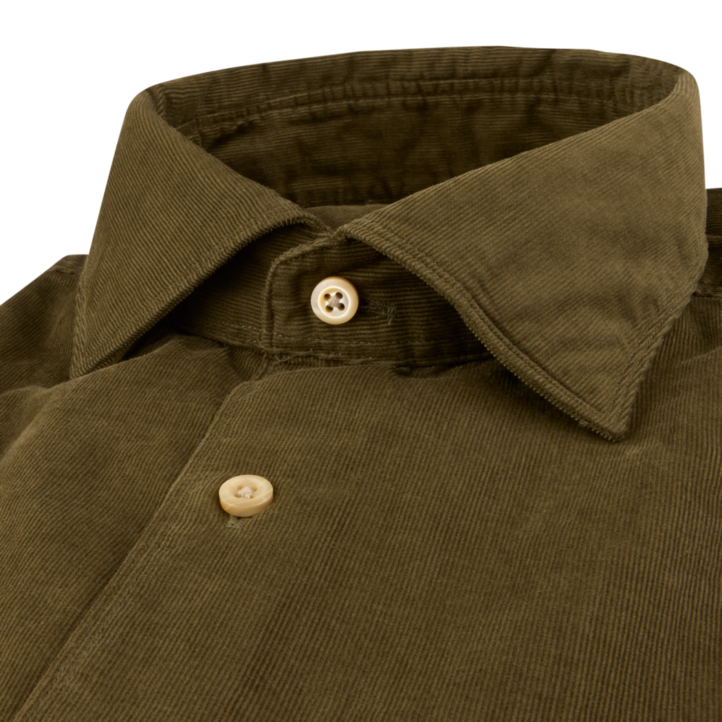 Stenstroms Regular Corduroy Shirt - Green