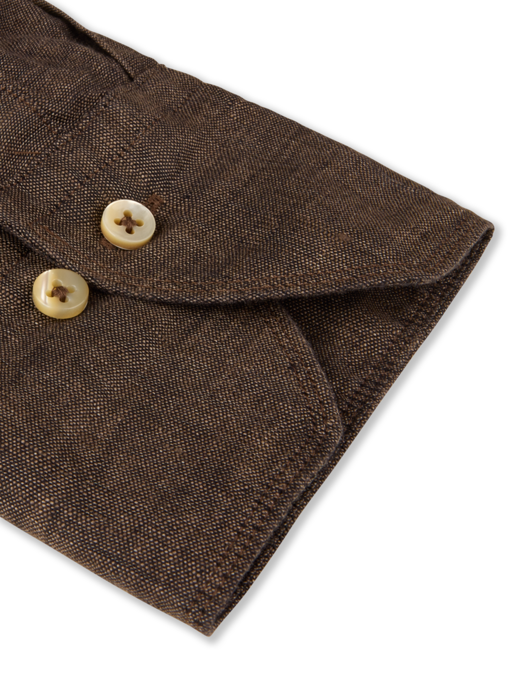 Stenstroms Regular Linen Shirt - Dark Brown