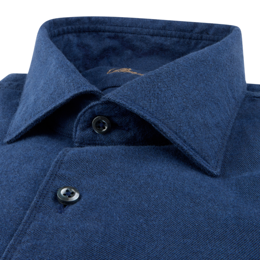 Regular Flannel Shirt - Dark Blue